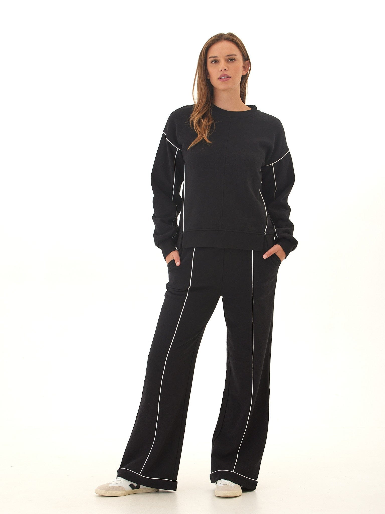 Kiesha Slub Terry Piping Detail Pullover