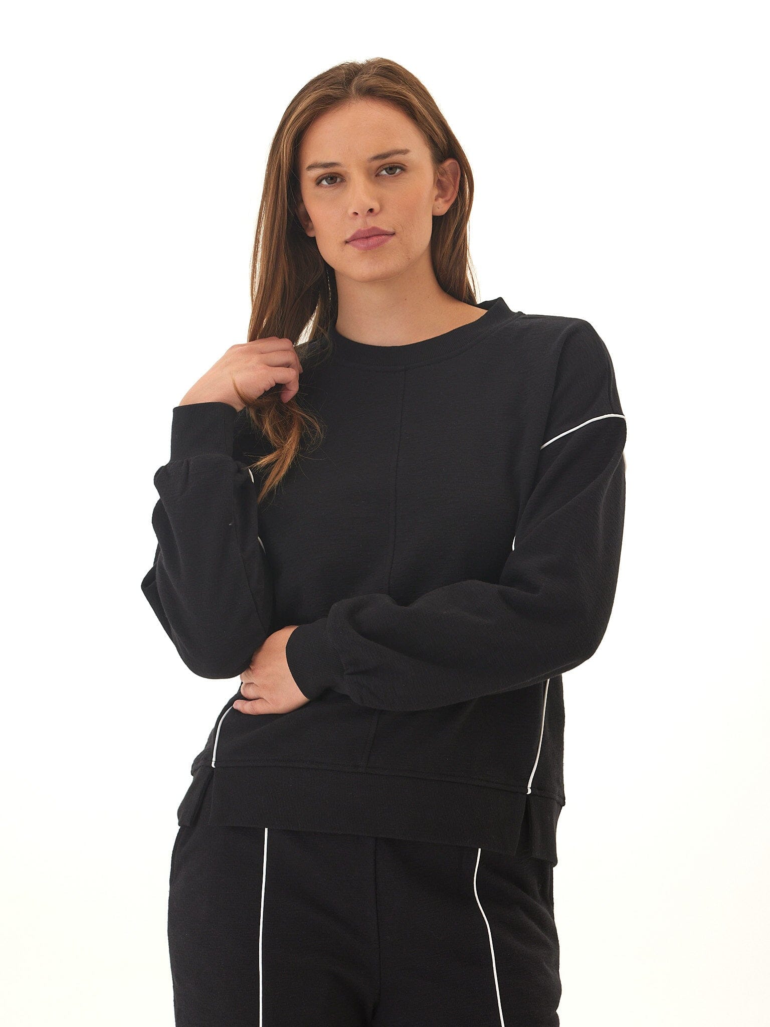 Kiesha Slub Terry Piping Detail Pullover