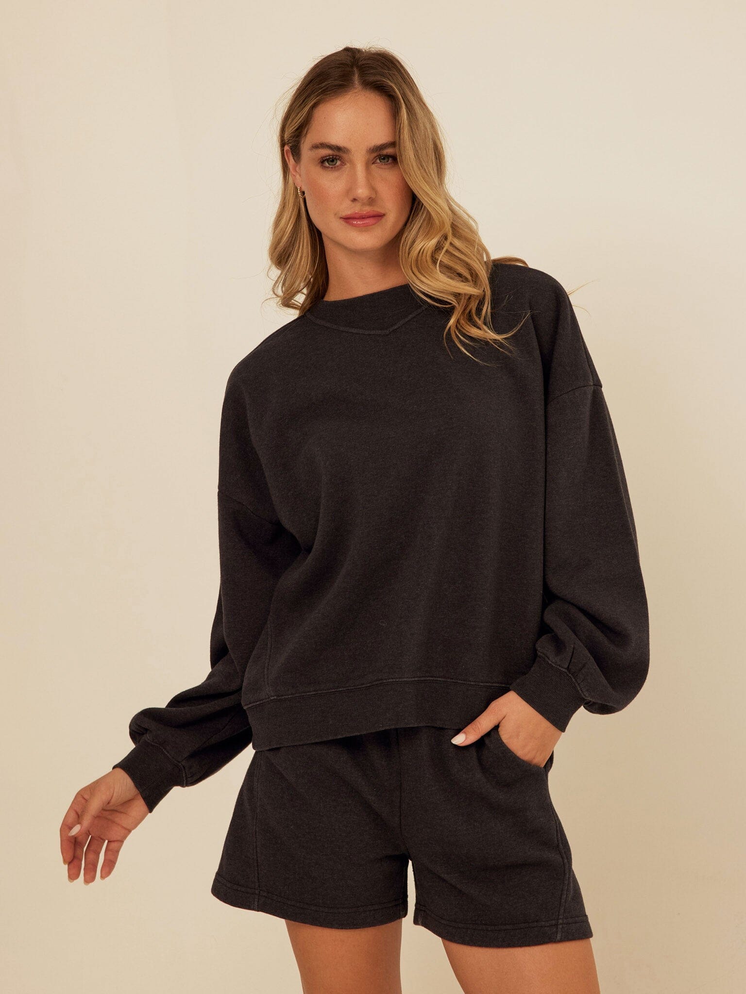 Kaitlyn Mineral Wash Fleece Sweatshirt