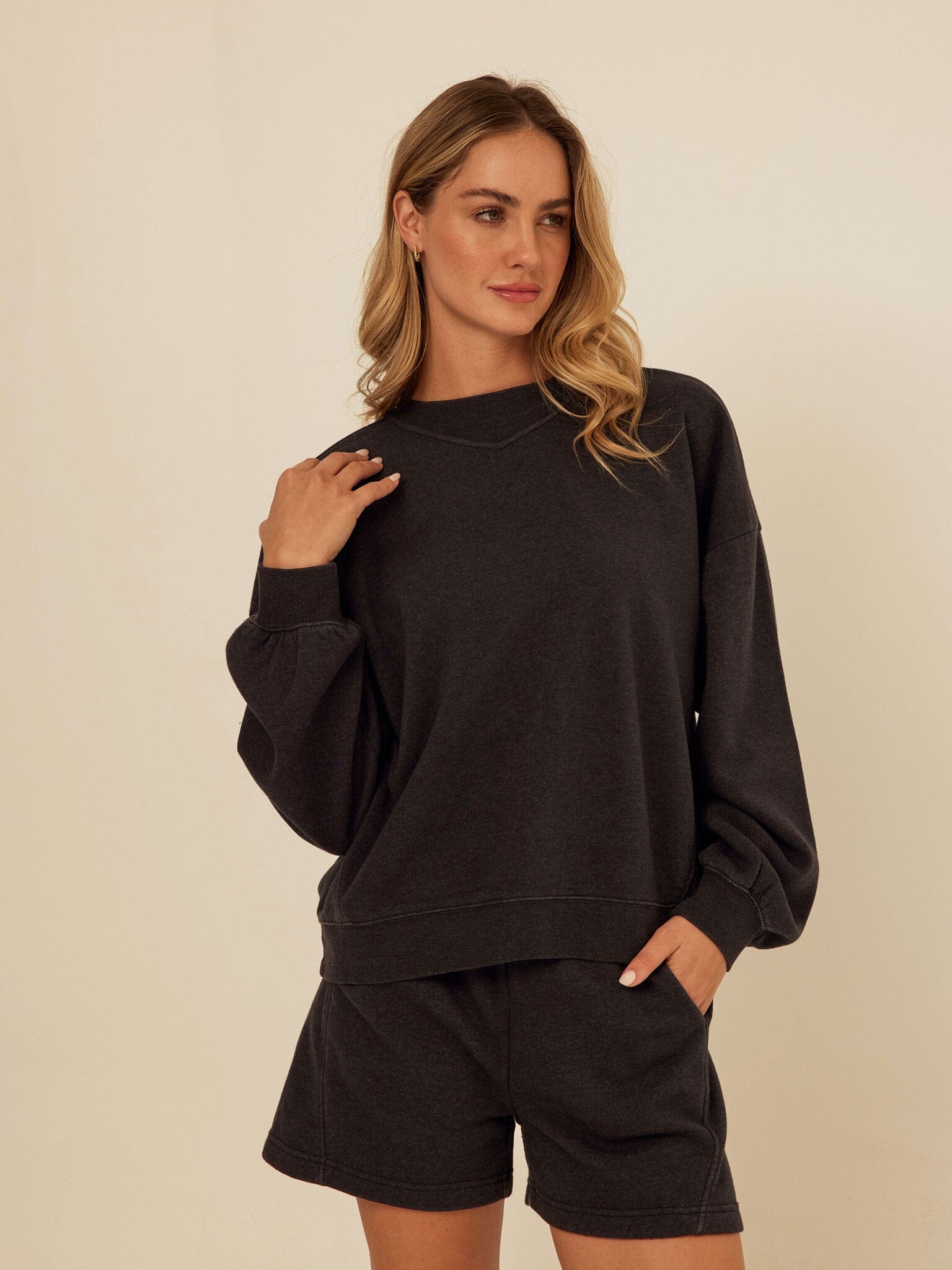 Kaitlyn Mineral Wash Fleece Sweatshirt