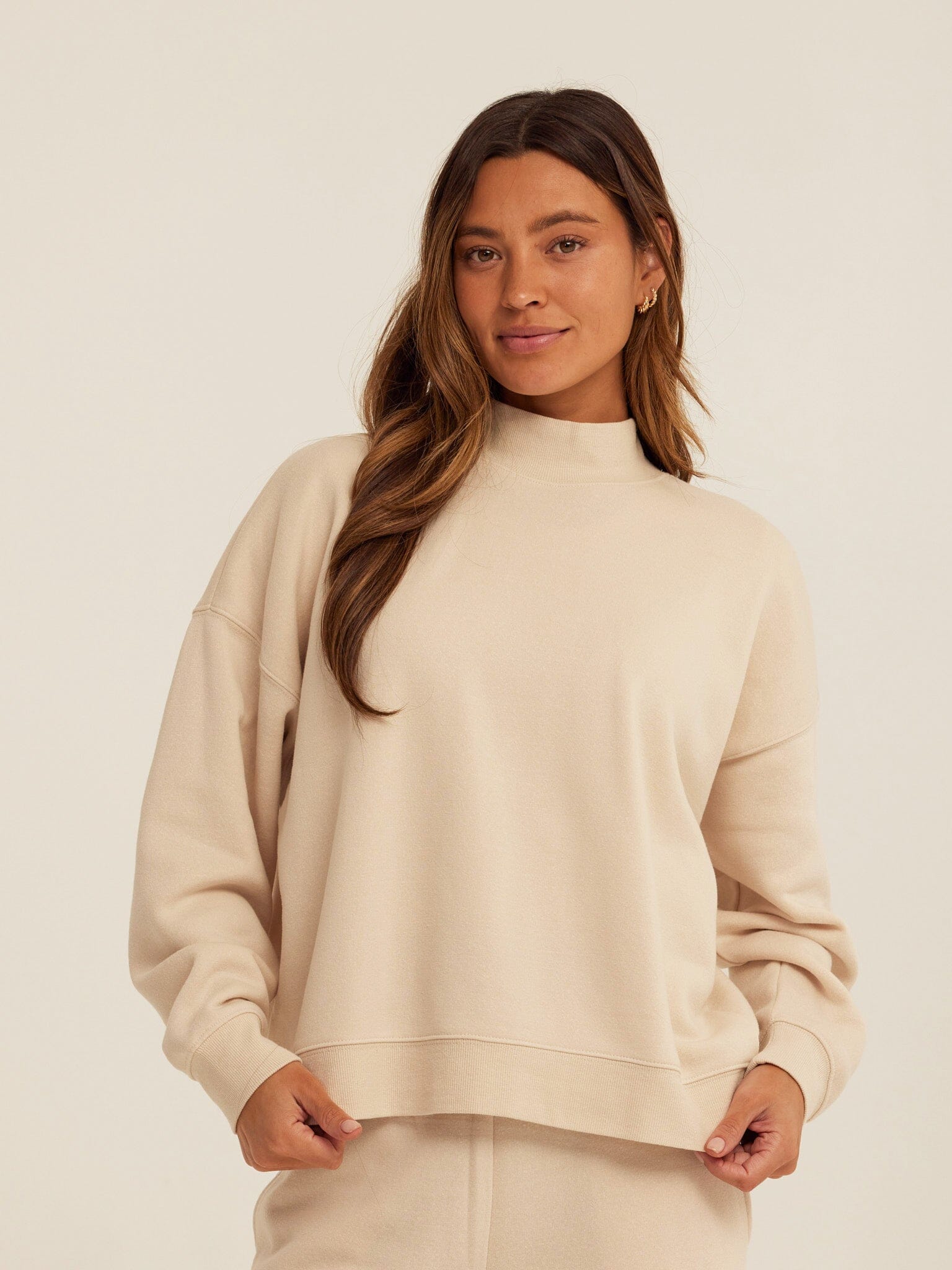 Karlie Triblend Fleece Mock Neck Pullover