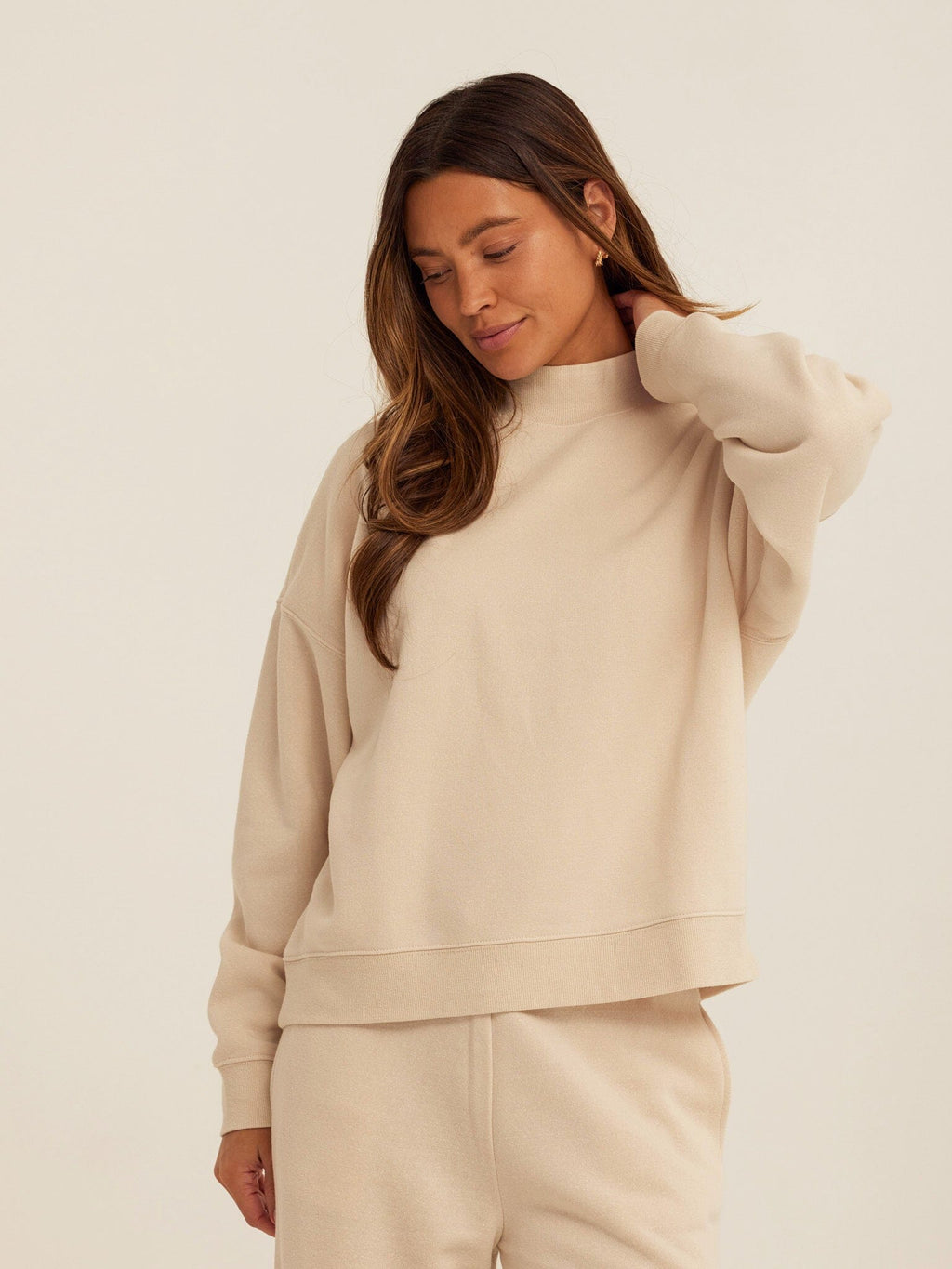 Karlie Triblend Fleece Mock Neck Pullover