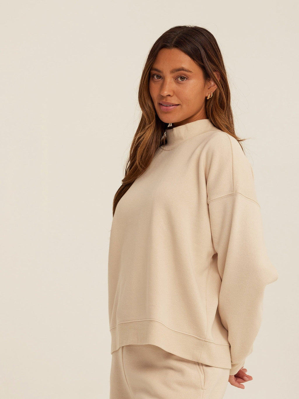 Karlie Triblend Fleece Mock Neck Pullover