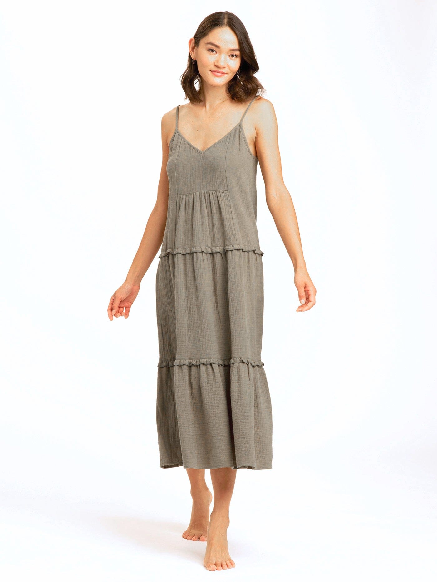 Gina Gauze Ruffle Tiered Dress