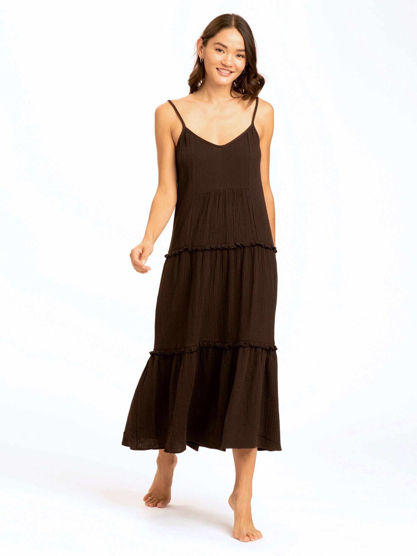 Gina Gauze Ruffle Tiered Dress