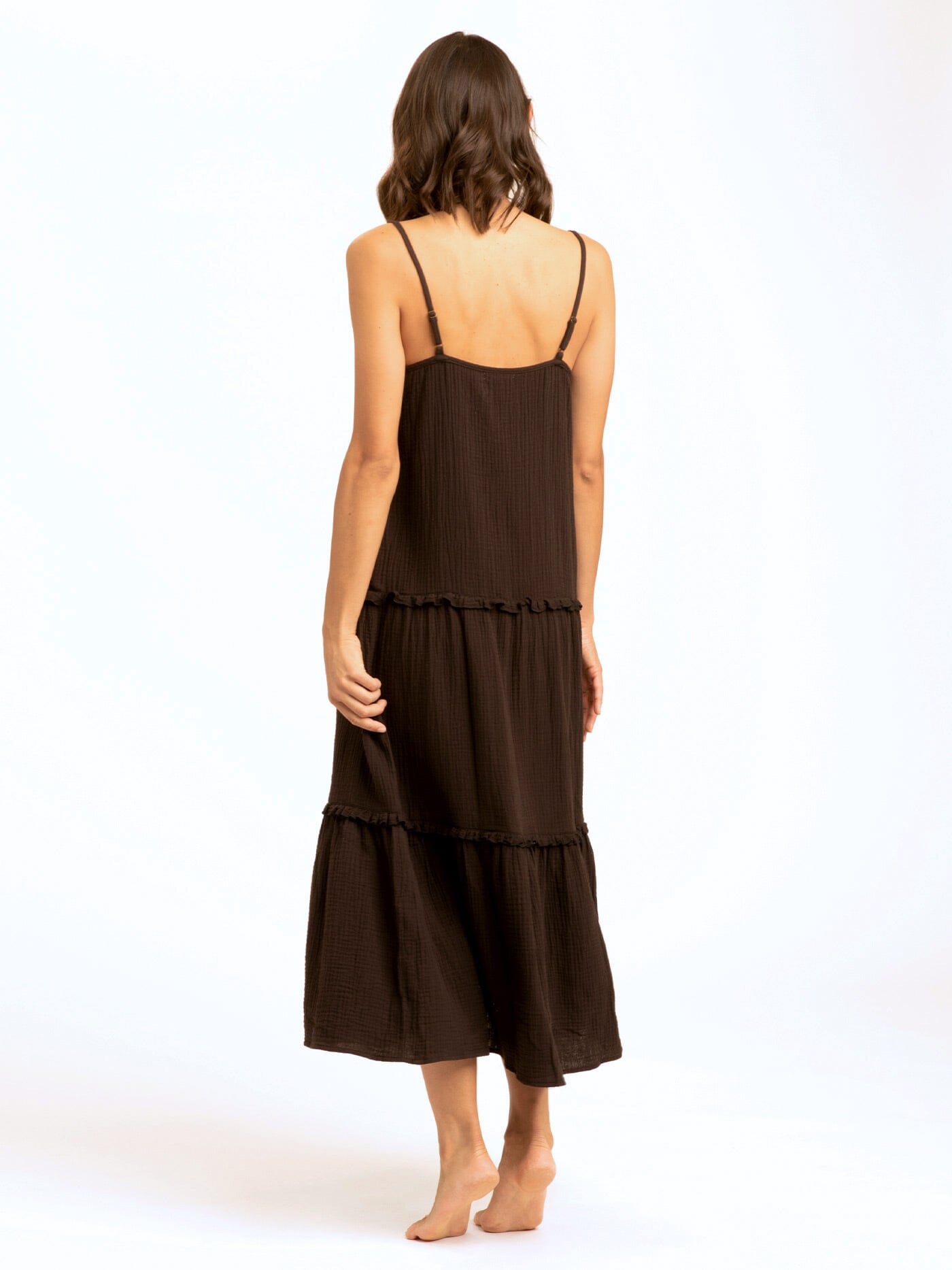 Gina Gauze Ruffle Tiered Dress