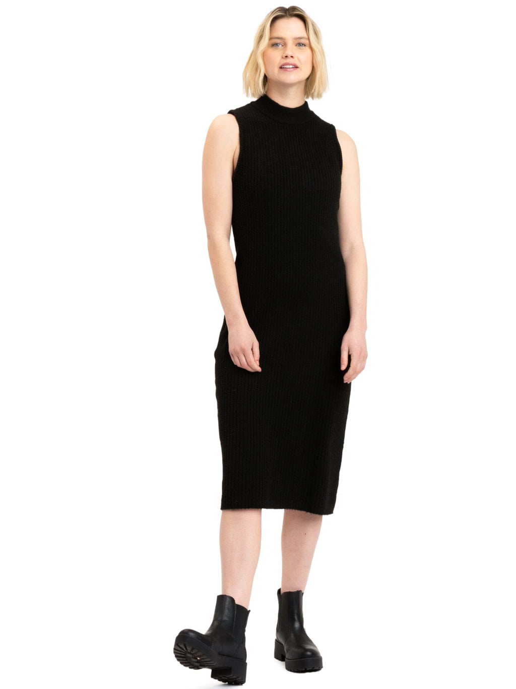 Donika Rib Knit Sweater Midi Dress