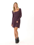 Betsey Feather Rib Square Neck Dress