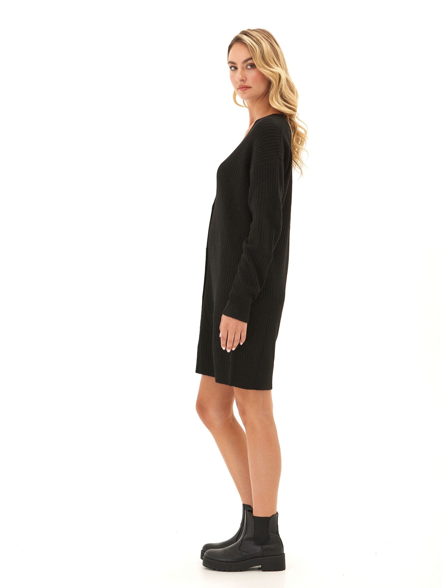 Lilianna Cozy Rib Cardigan Sweater Dress