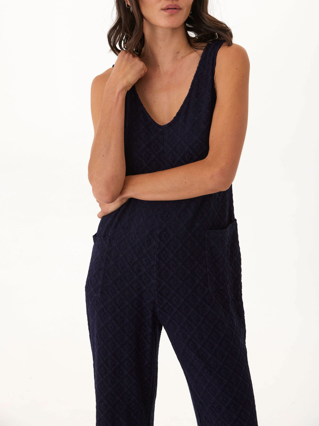 Rainey Jacquard Terry Patch Pocket Jumpsuit