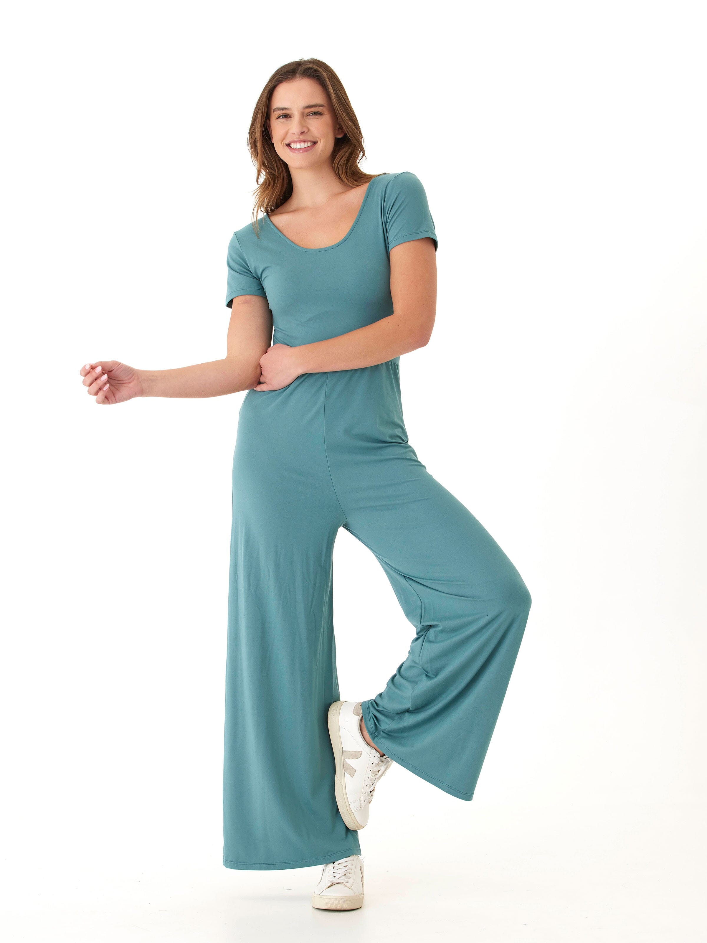 Cori Luxe Jersey Short Sleeve Jumpsuit
