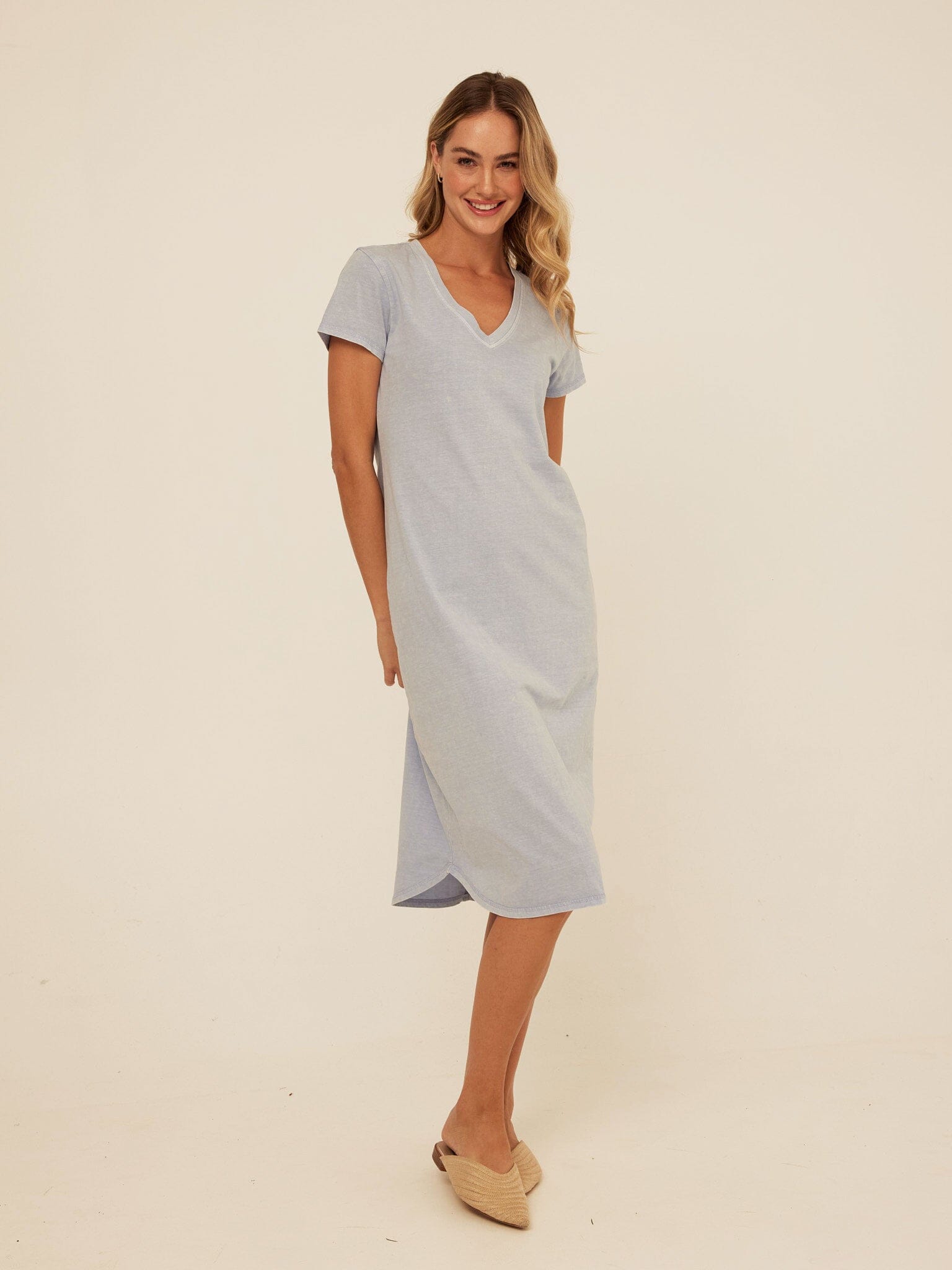 Ethel Mineral Wash Eco Jersey Midi Dress