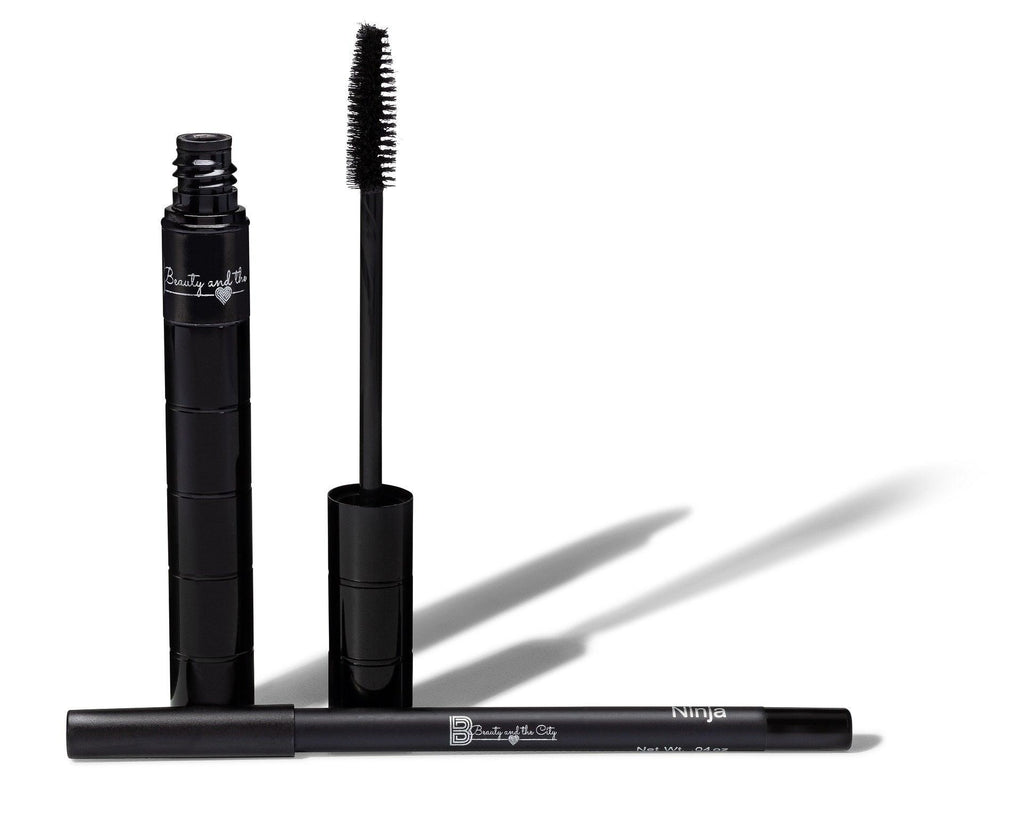 Beauty and the City Waterproof Vegan Eye Kit – Eyeliner + Mascara Duo for Bold, Nourished Lashes & Lines