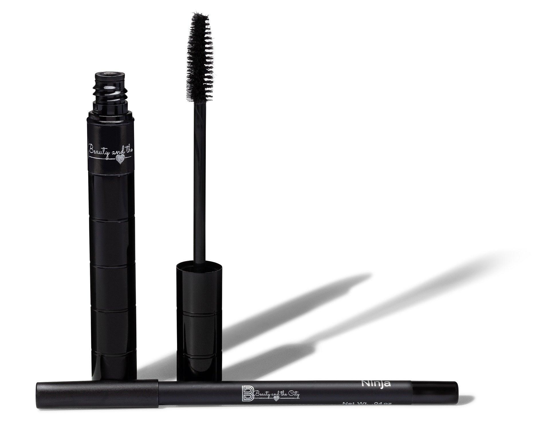 Beauty and the City Waterproof Vegan Eye Kit – Eyeliner + Mascara Duo for Bold, Nourished Lashes & Lines