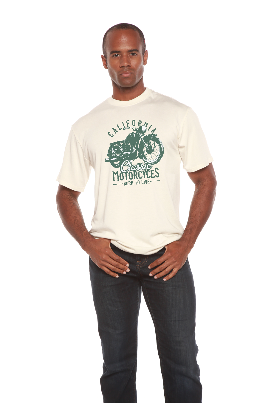 Classic Motorcycles Men's Bamboo Viscose/Organic Cotton Short Sleeve Graphic T-Shirt