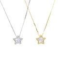 CZ Bezel Necklace - Star