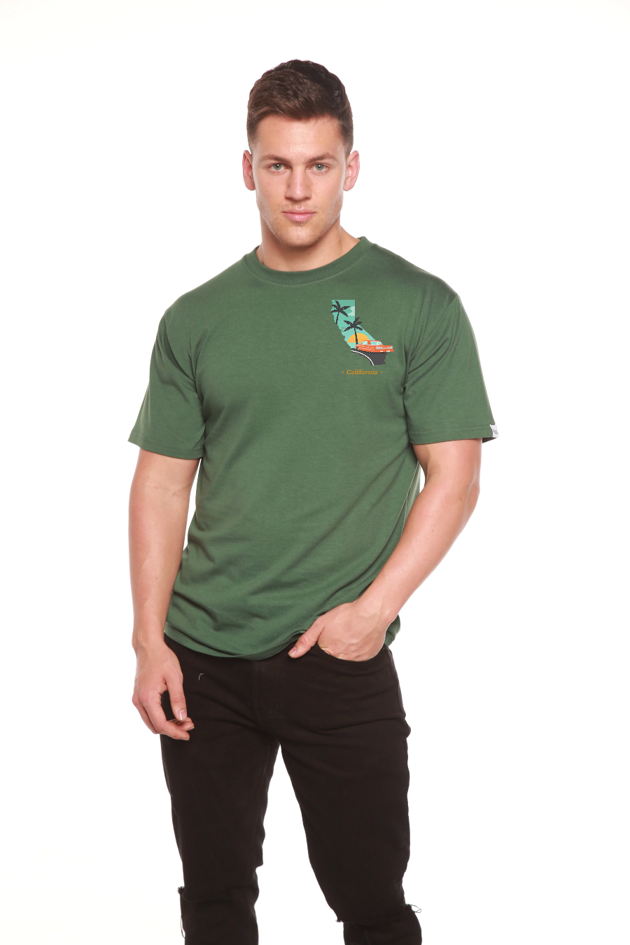 California Men's Bamboo Short Sleeve Graphic T-Shirt