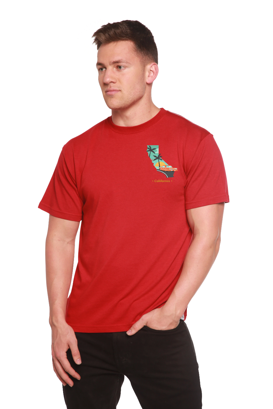 California Men's Bamboo Short Sleeve Graphic T-Shirt