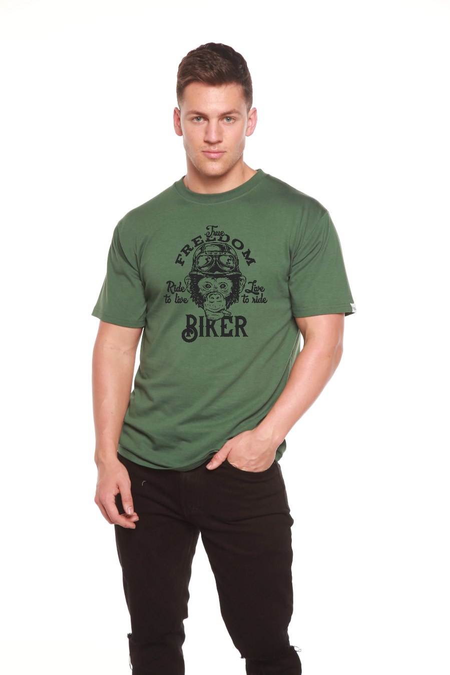 Freedom Biker Men's Bamboo Viscose/Organic Cotton Short Sleeve Graphic T-Shirt