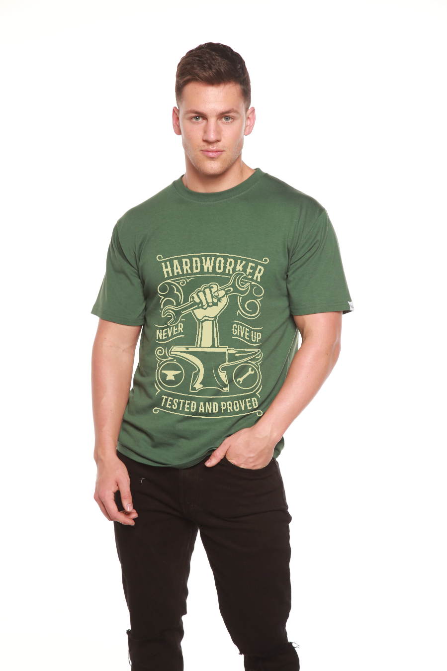 Hard Worker Men's Bamboo Viscose/Organic Cotton Short Sleeve Graphic T-Shirt