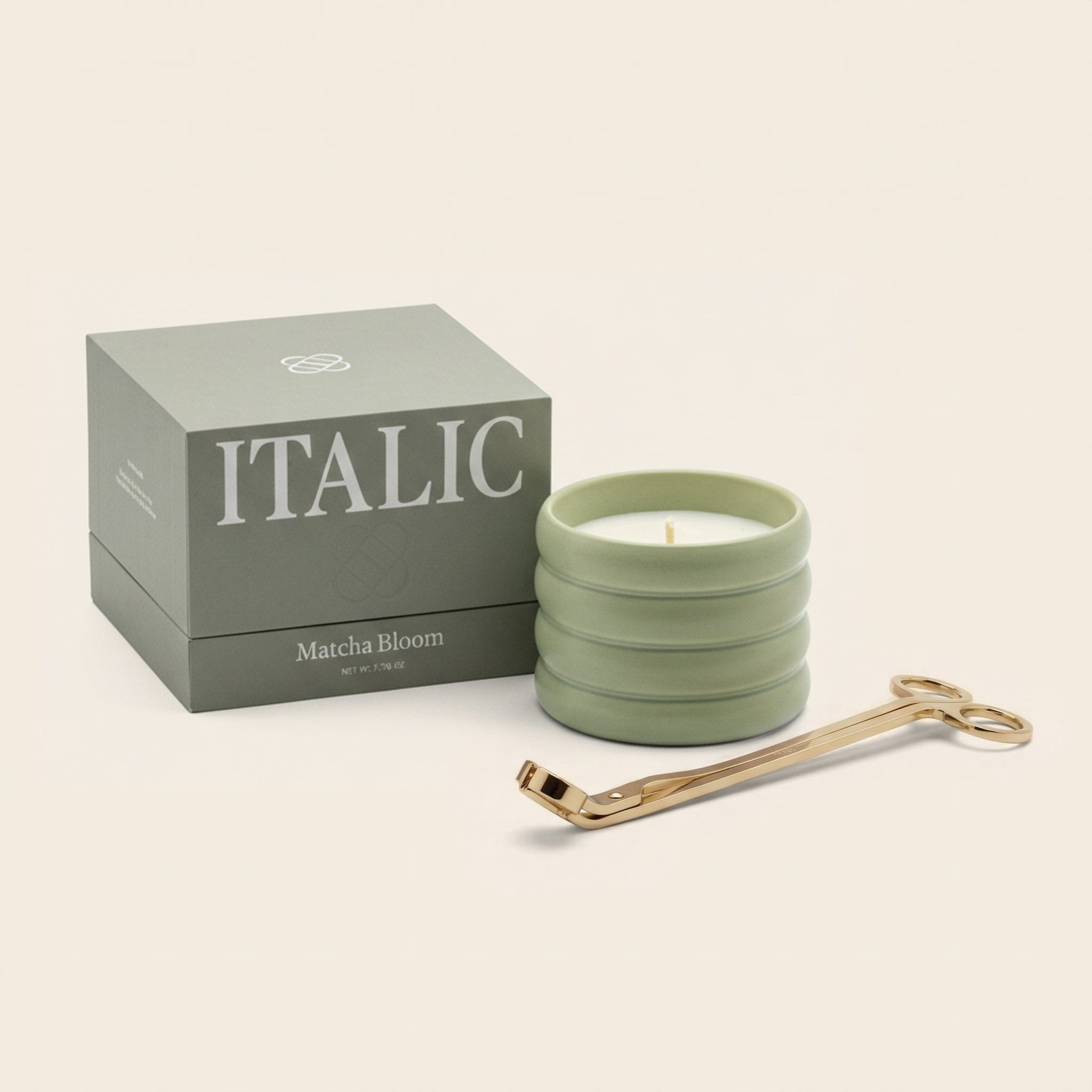 Ceramic Candle & Wick Trimmer Set