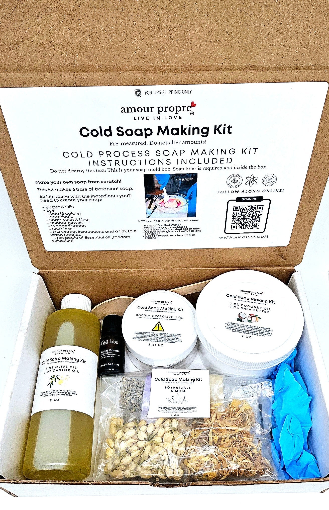 Amour Propre Cold Process Soap Making Kit | Create Your Own Luxurious Botanical Soap Bars!