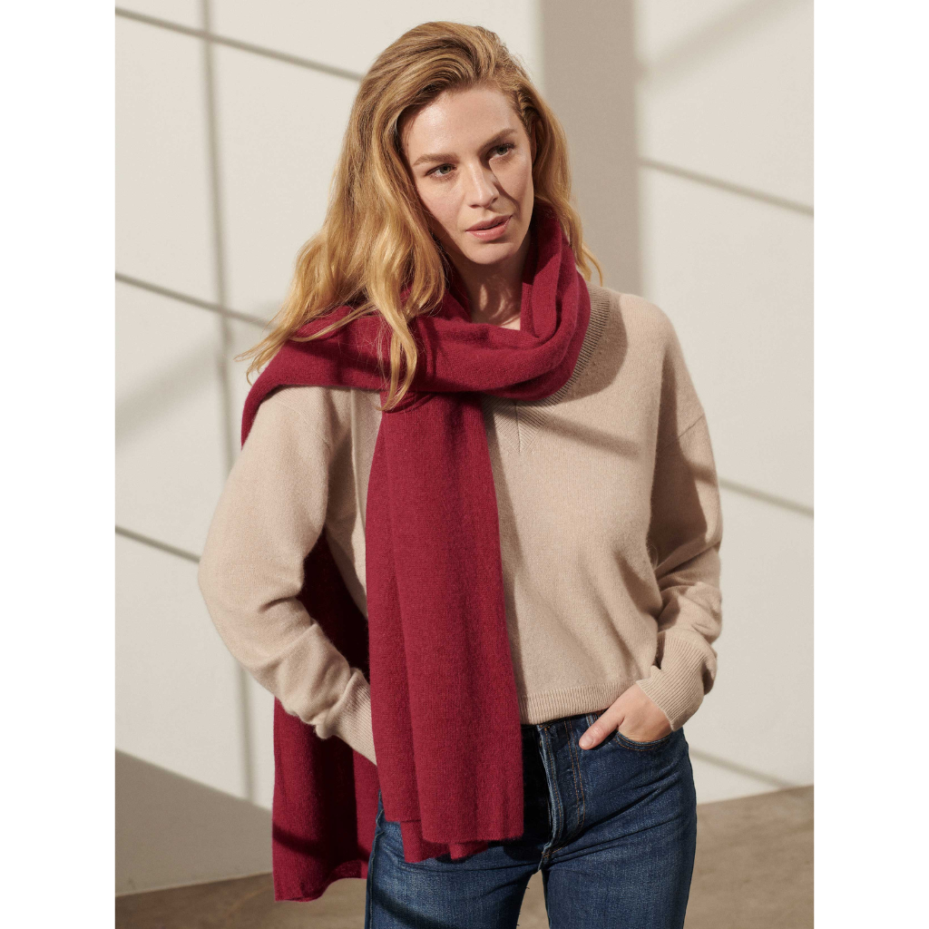 Cashmere Travel Wrap in Dark Cherry